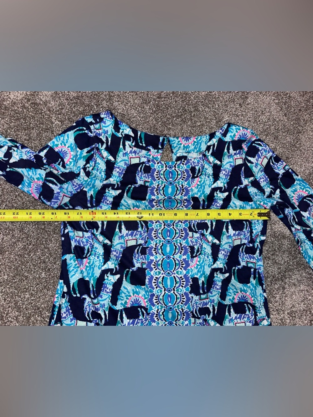 NWOT Lilly Pulitzer, Alpaca Print Pima Cotton Dress, Blue, Size Large (L) - Picture 12 of 12